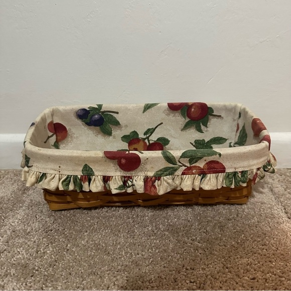 Longaberger Large Desktop Basket with‎ Fruit Liner - Picture 1 of 9